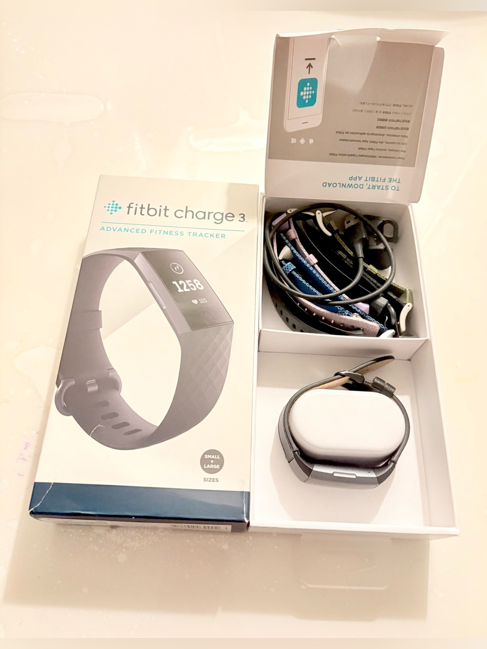 fitbit Charge 3 in Black with Assorted Interchangeable Bands